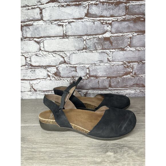 Dansko Rowan Black Leather Waxy MaryJane Closed Toe Sandal Women sz 38EU/7.5M US - Picture 4 of 16